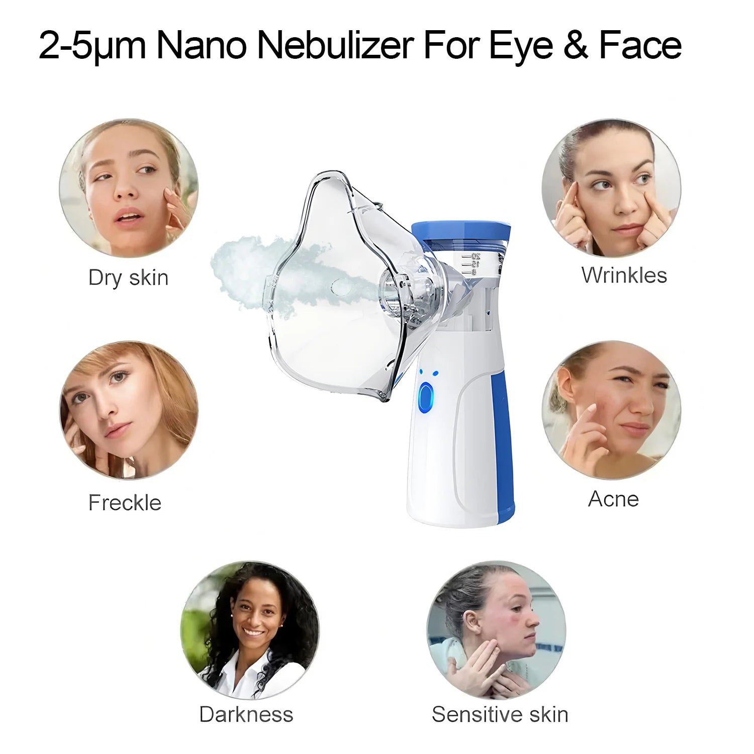 Facial Steamer Smart Hot Mist Face Steamer Home Sauna Face Humidifier Atomizer for Women Men Moisturizing Unclogs Pores